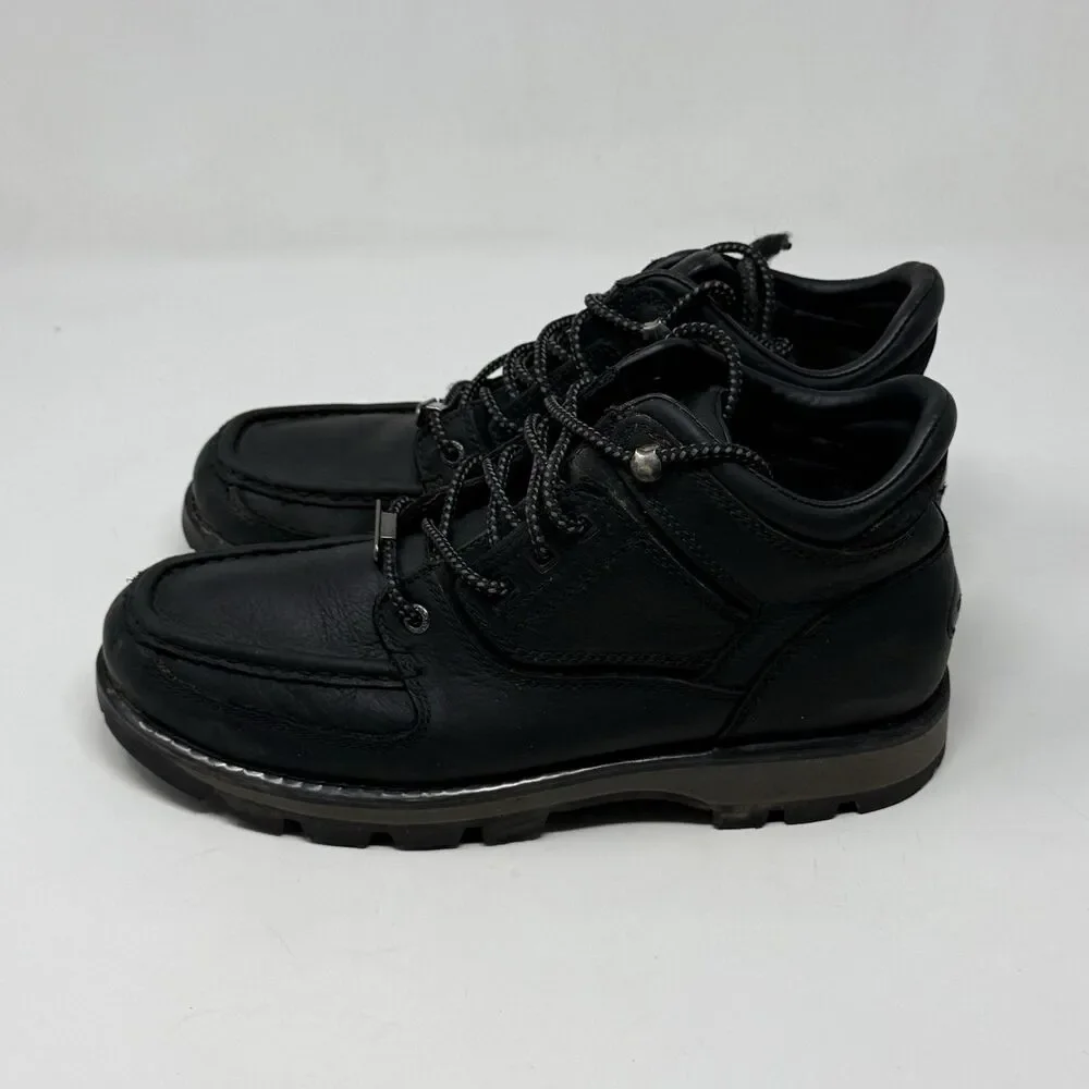 Rockport XCS Waterproof Chukka Boots Mens 8 W Wide Black Leather Preppy Gorpcore